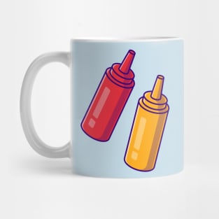 Mustard And Sauce Bottle Cartoon Mug